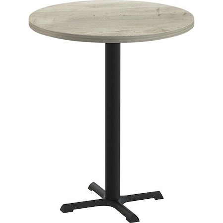 Special-T Table, Round, 36in Dia x 42in, Black Base/Aged Driftwood Top SCTSTAR236BHBAD